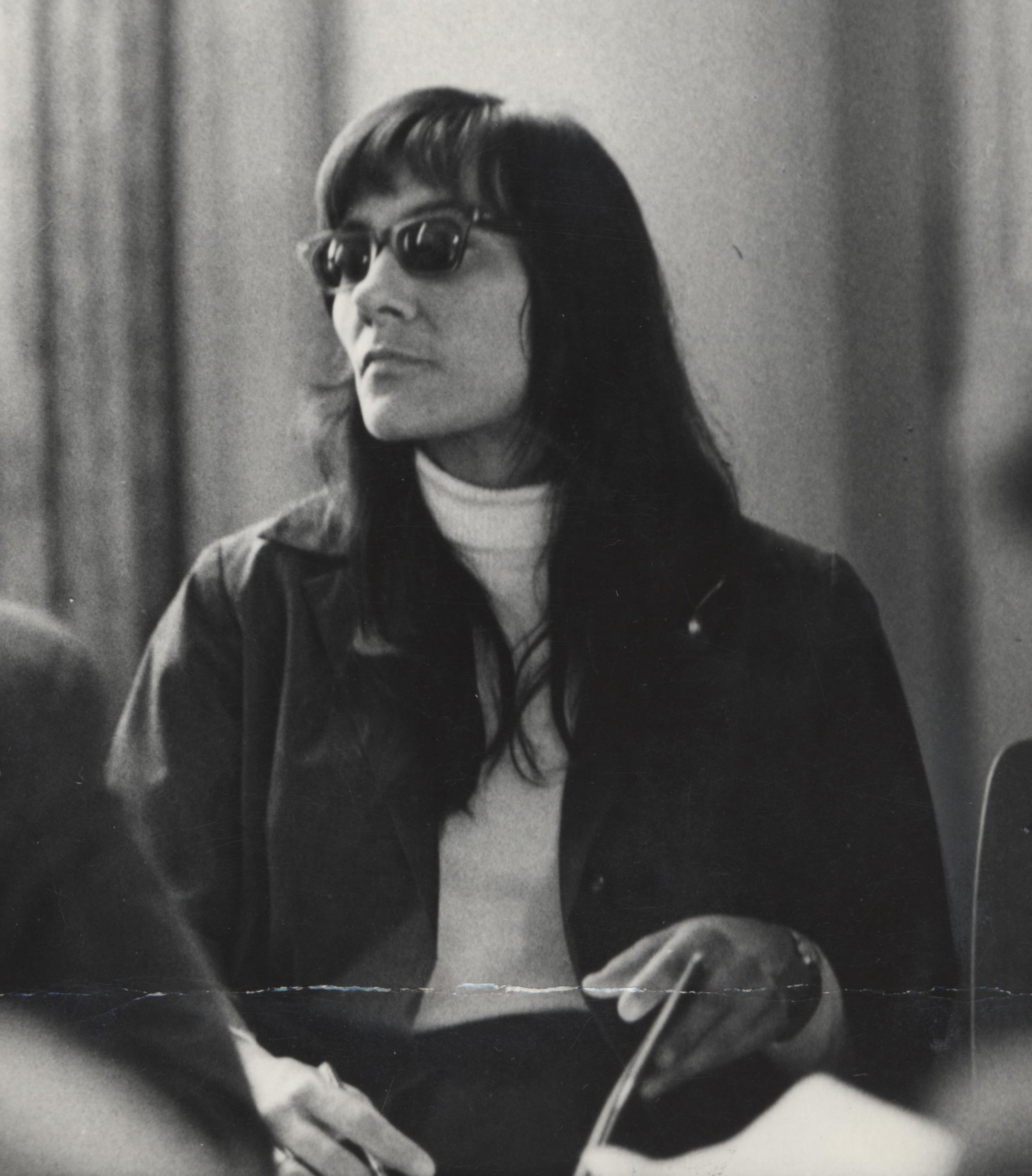 Brigitte R. auf einer Beratung, ca. 1970